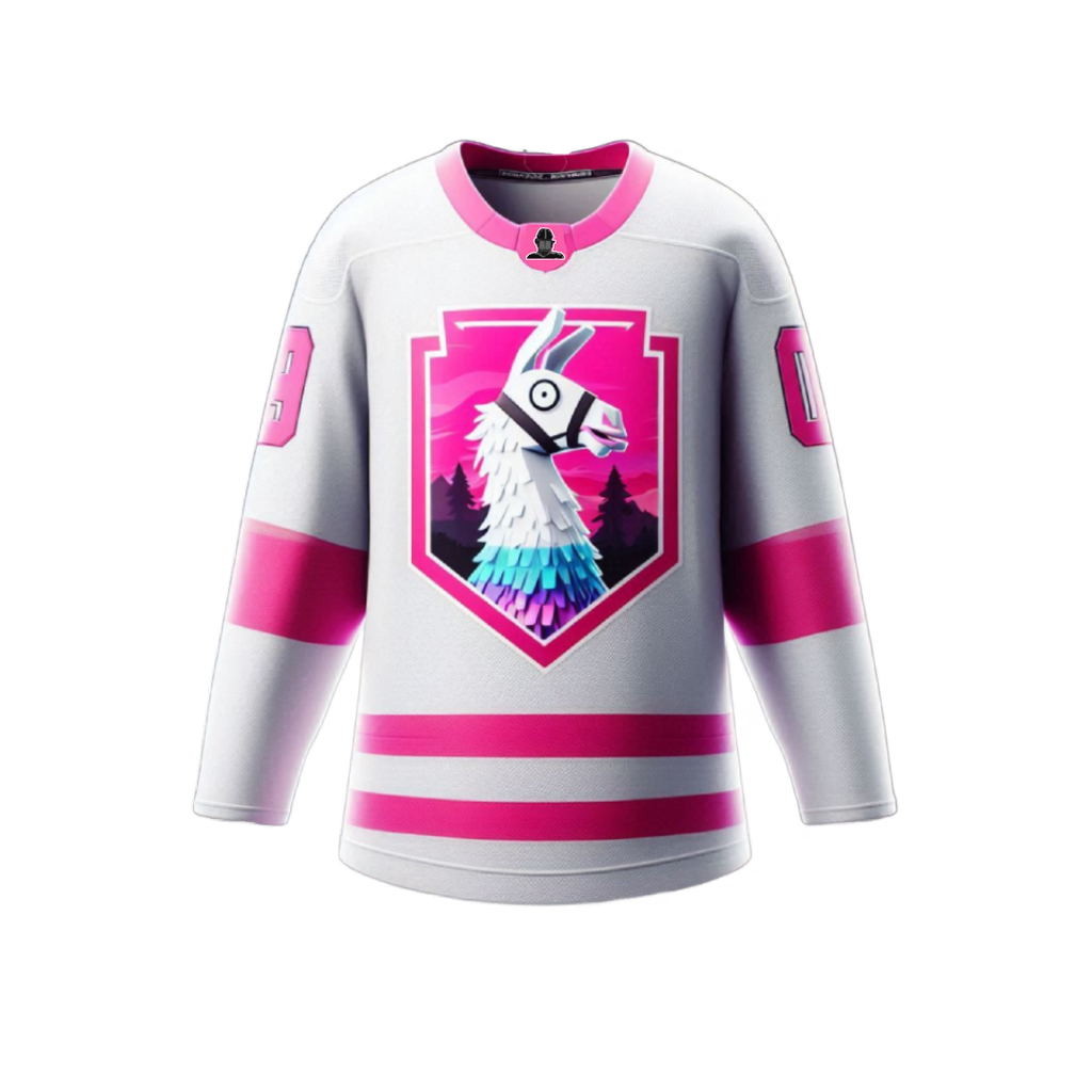 Pink Llama Away - Hockey Jersey