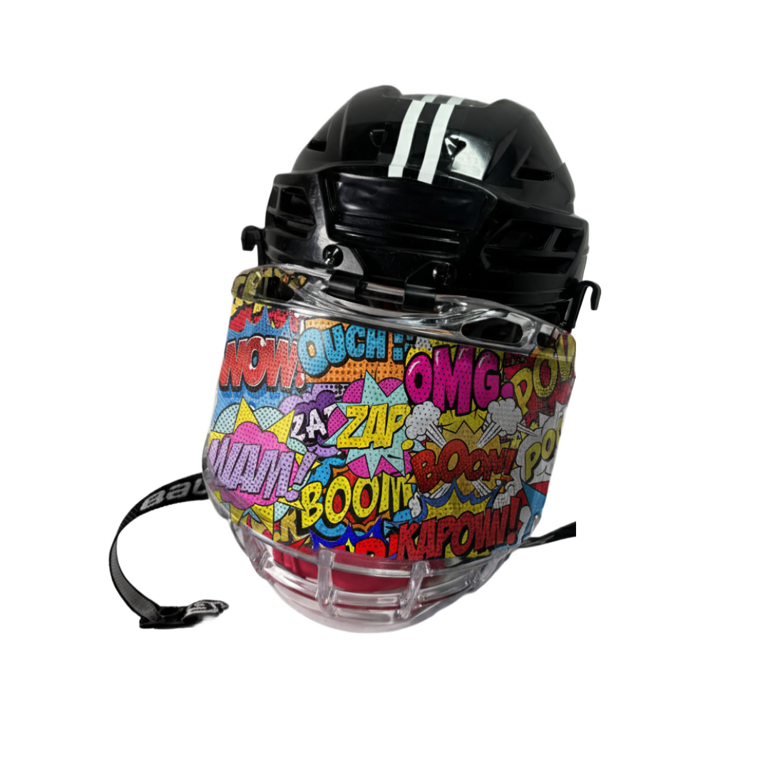 comic book motorcycle helmet Comic Book Skin – Chel Wear Hockey Boutique
