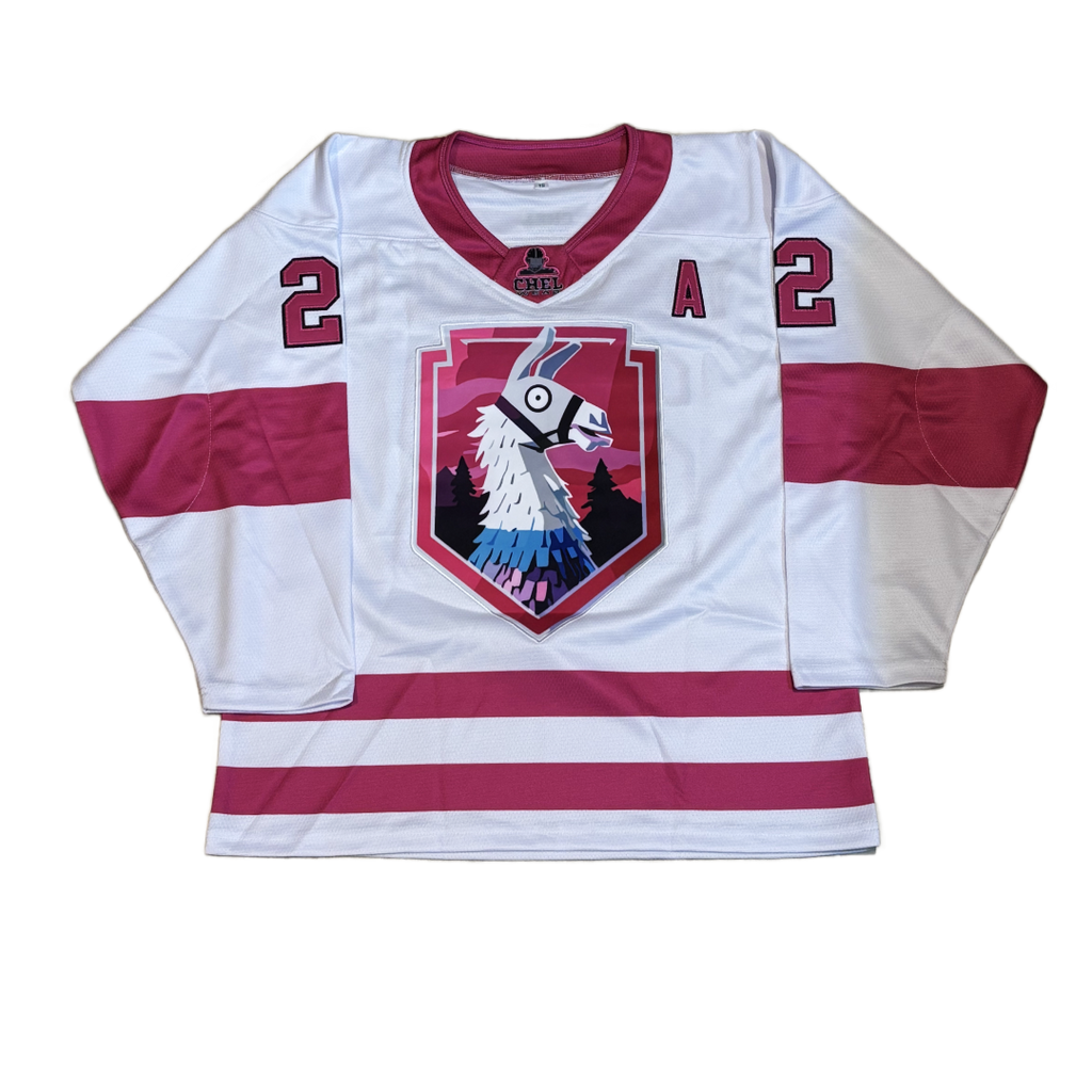 Pink Llama Away - Hockey Jersey