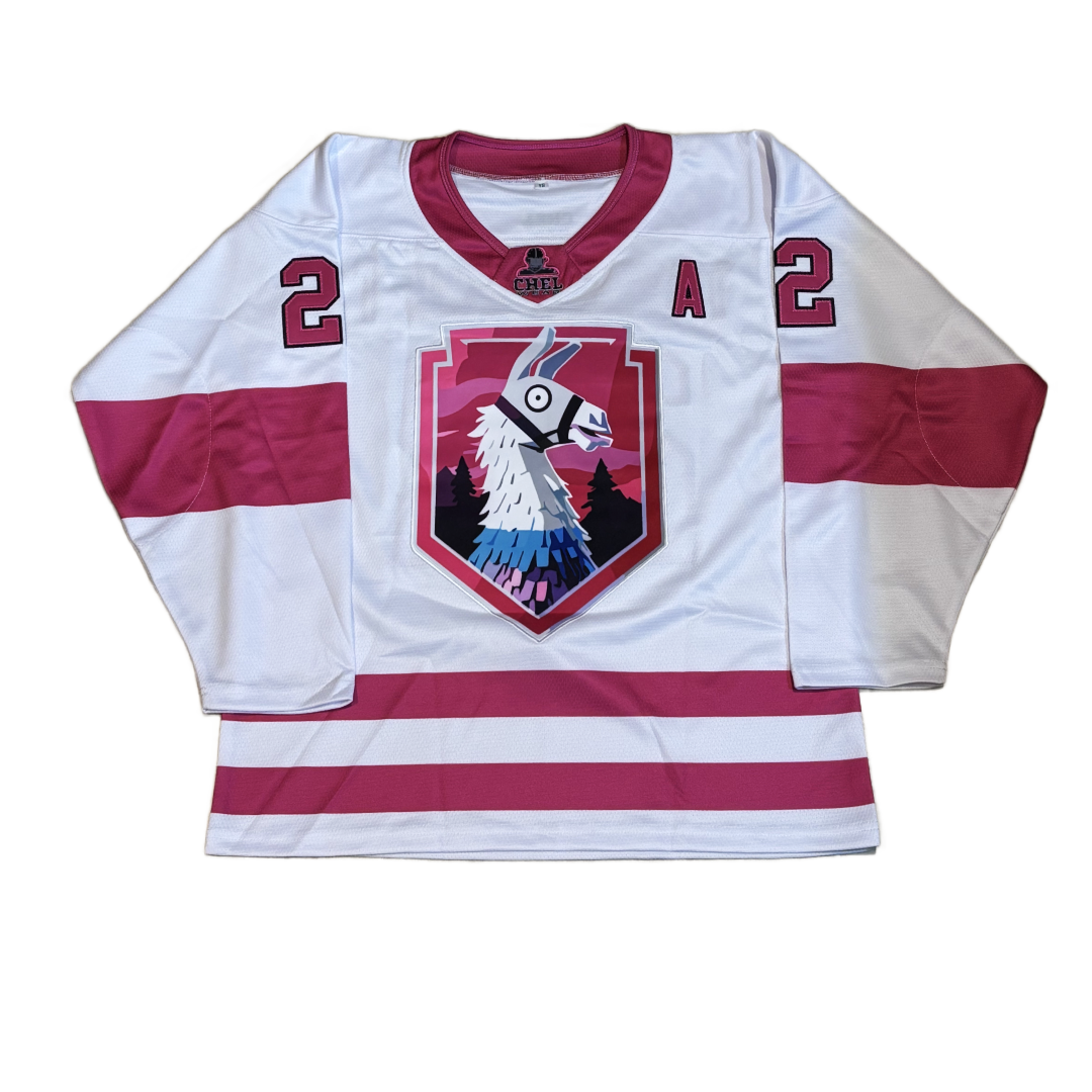 Pink Llama Away - Hockey Jersey